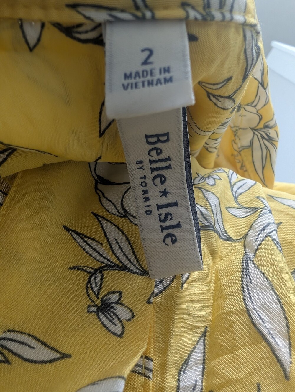 Torrid Yellow Belle Isle Floral Dress with White & Black Botanical Print Size 2X - Picture 4 of 9